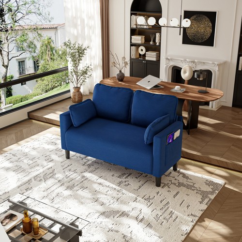 Modern blue loveseat seat - modern,
